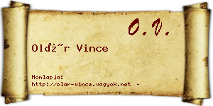 Olár Vince névjegykártya